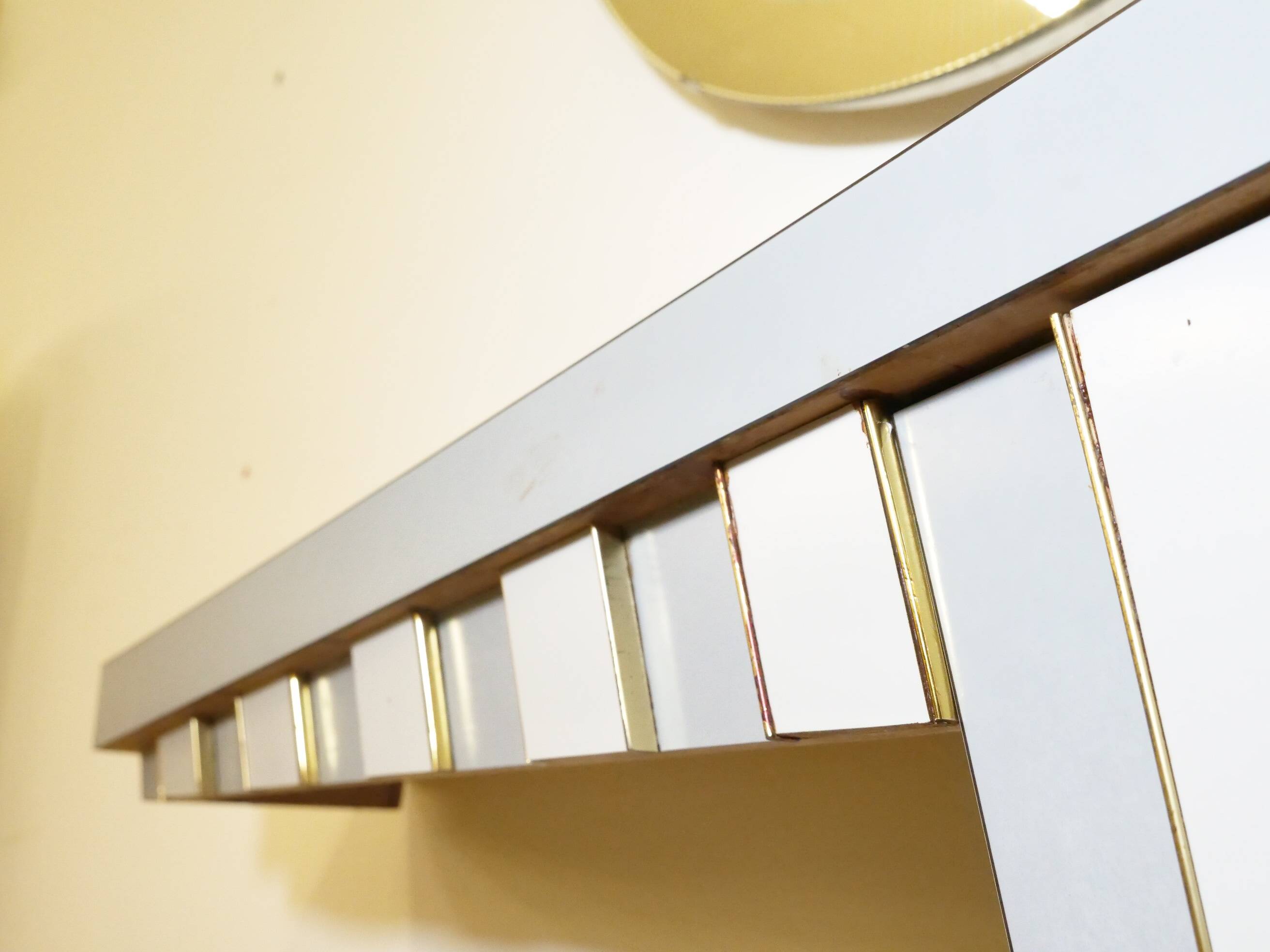 Vintage dressing table with gold trim and mirror, 1950s/1960s