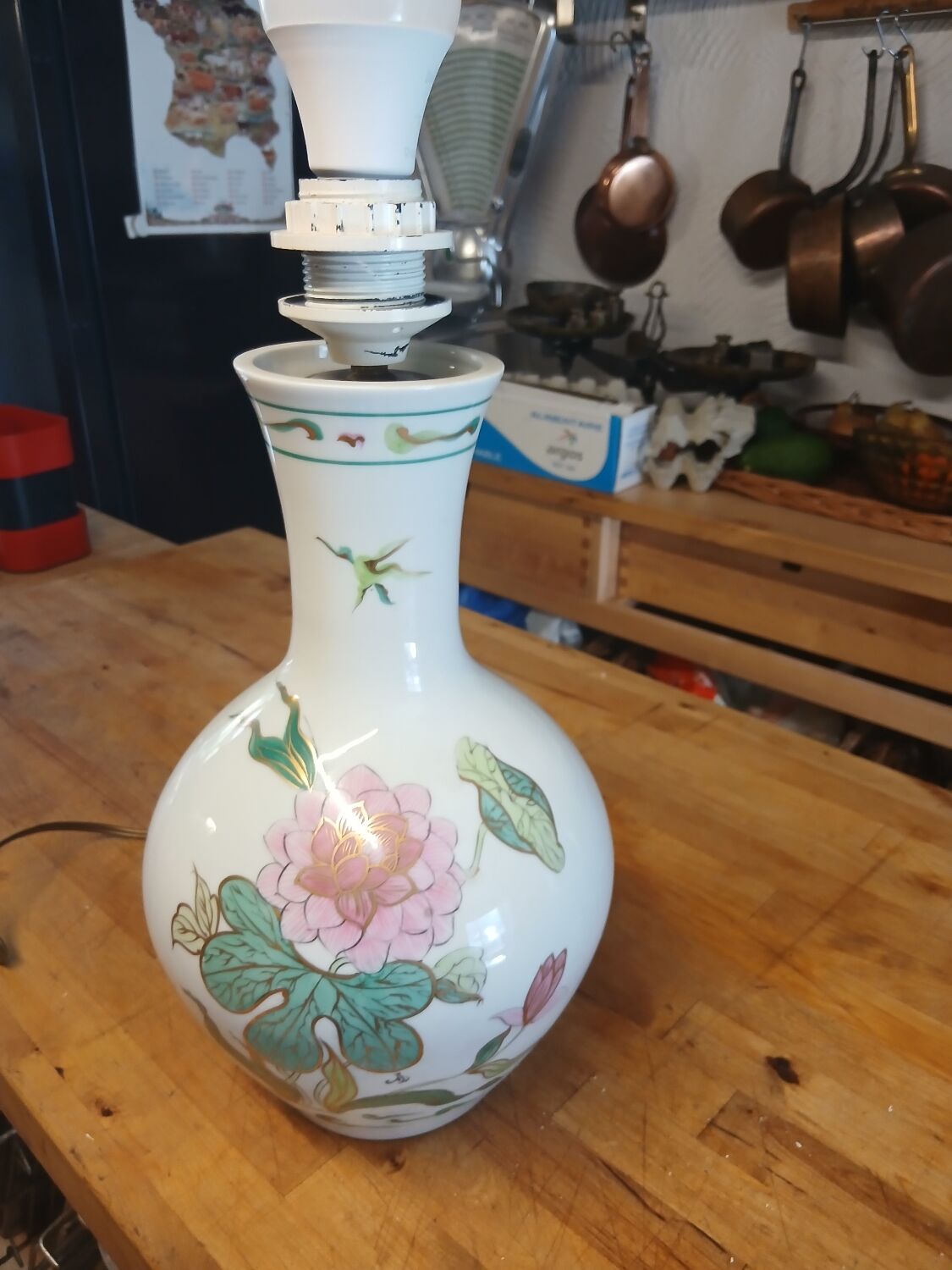 Lamp base porcelain from Rodez
