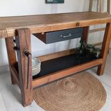 139 cm solid oak workbench
