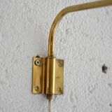 Vintage wall light in gold metal and cotton