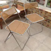 Pair of folding chairs made in Italy