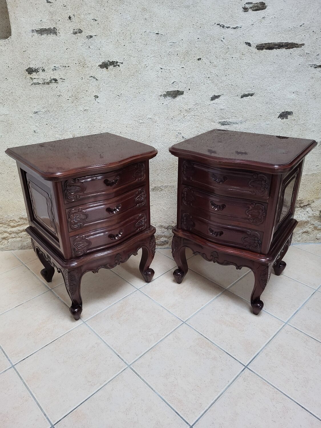 Carved bedside tables