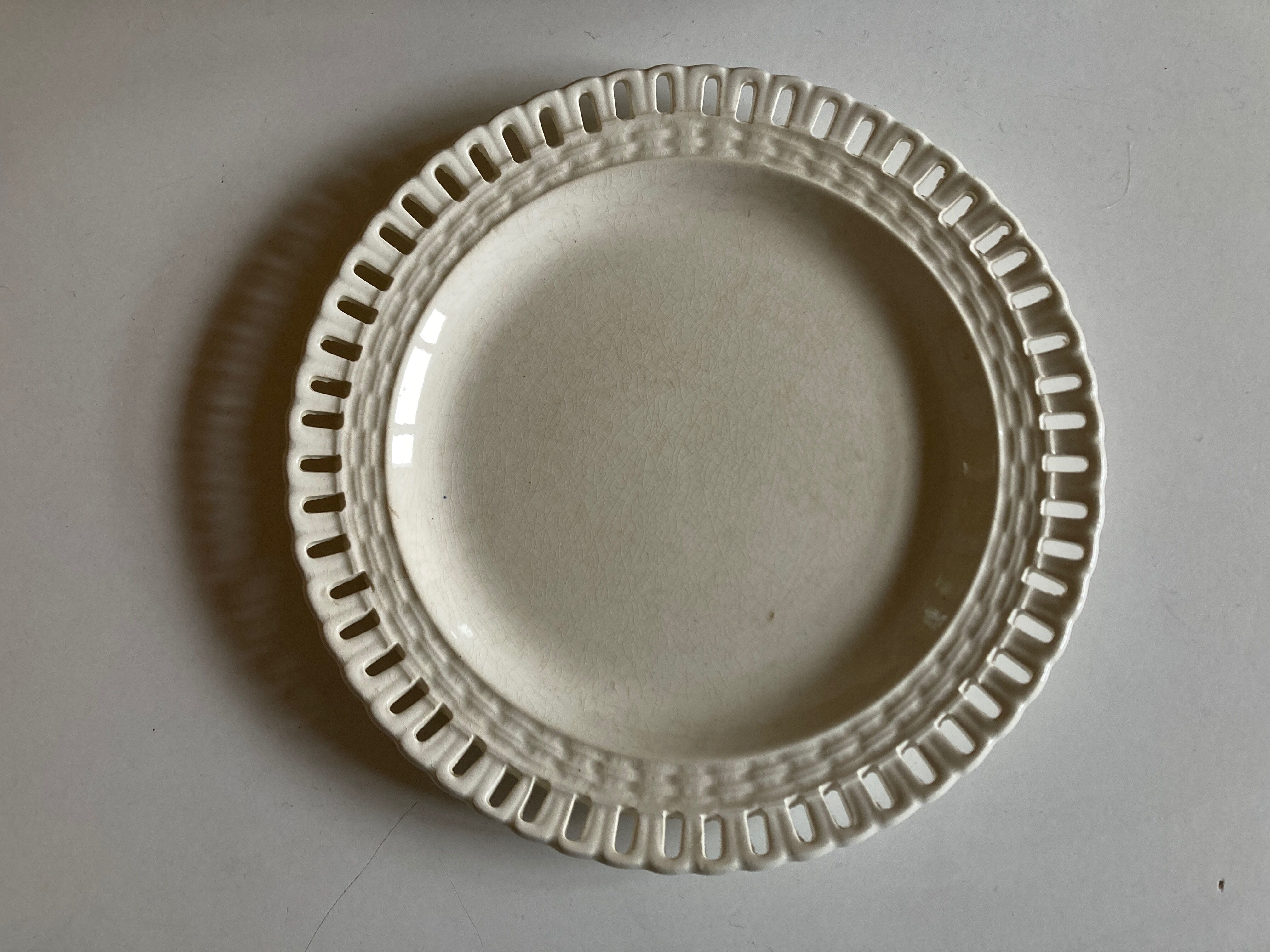 Openwork plate 19th earthenware terra de fer Lunéville