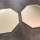 Pair of old underneath bottle tray hexagonal shape mirror 18 cm