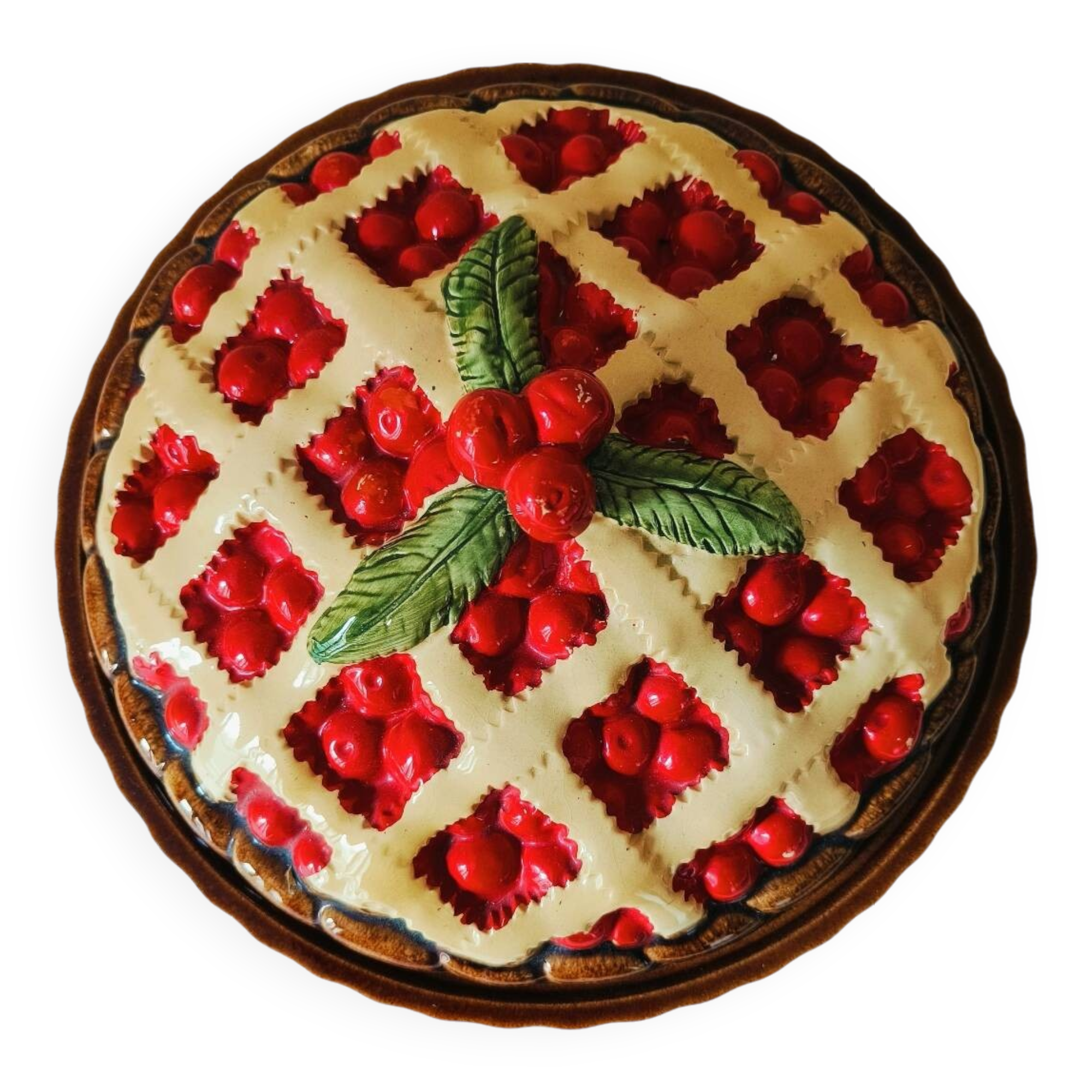 Cherry Pie Barbotine Tart Dish