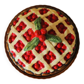 Cherry Pie Barbotine Tart Dish
