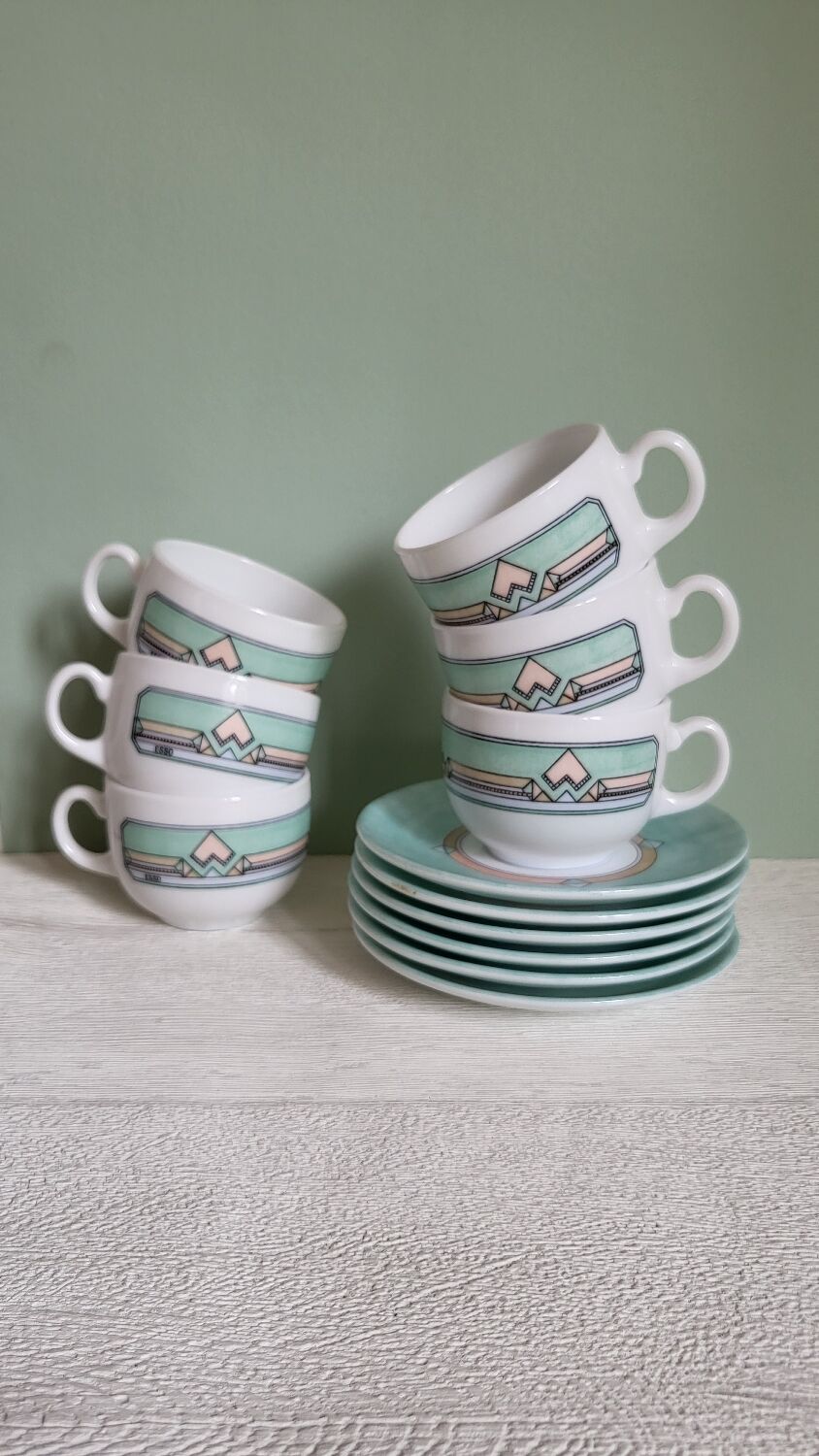 Set of 6 ESSO pastel cups