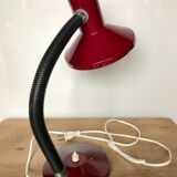Vintage flexible burgundy metal desk lamp