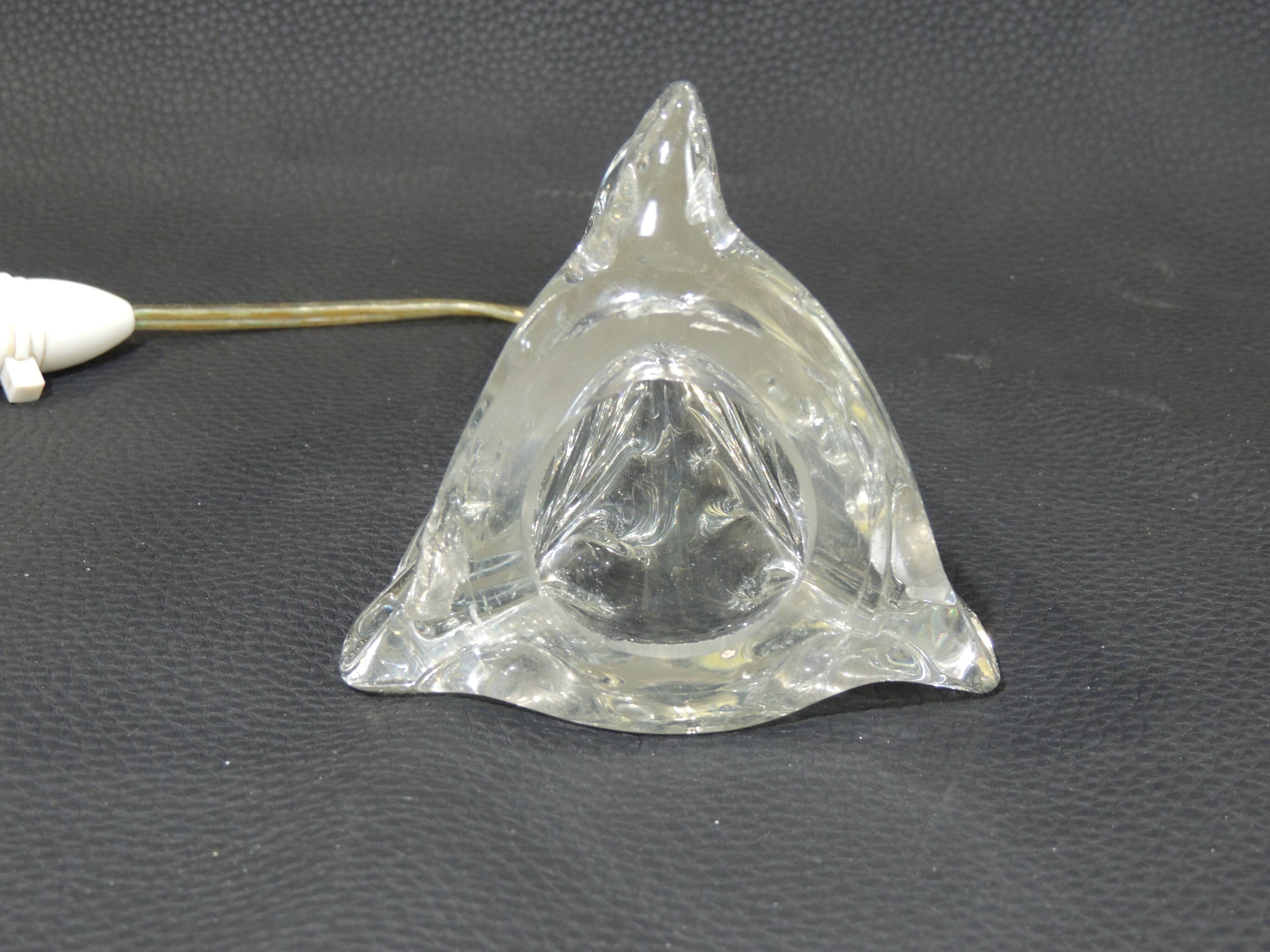 Blown crystal glass lamp/1950/vintage