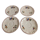 Set of 4 small Sarreguemines plates, Agreste model