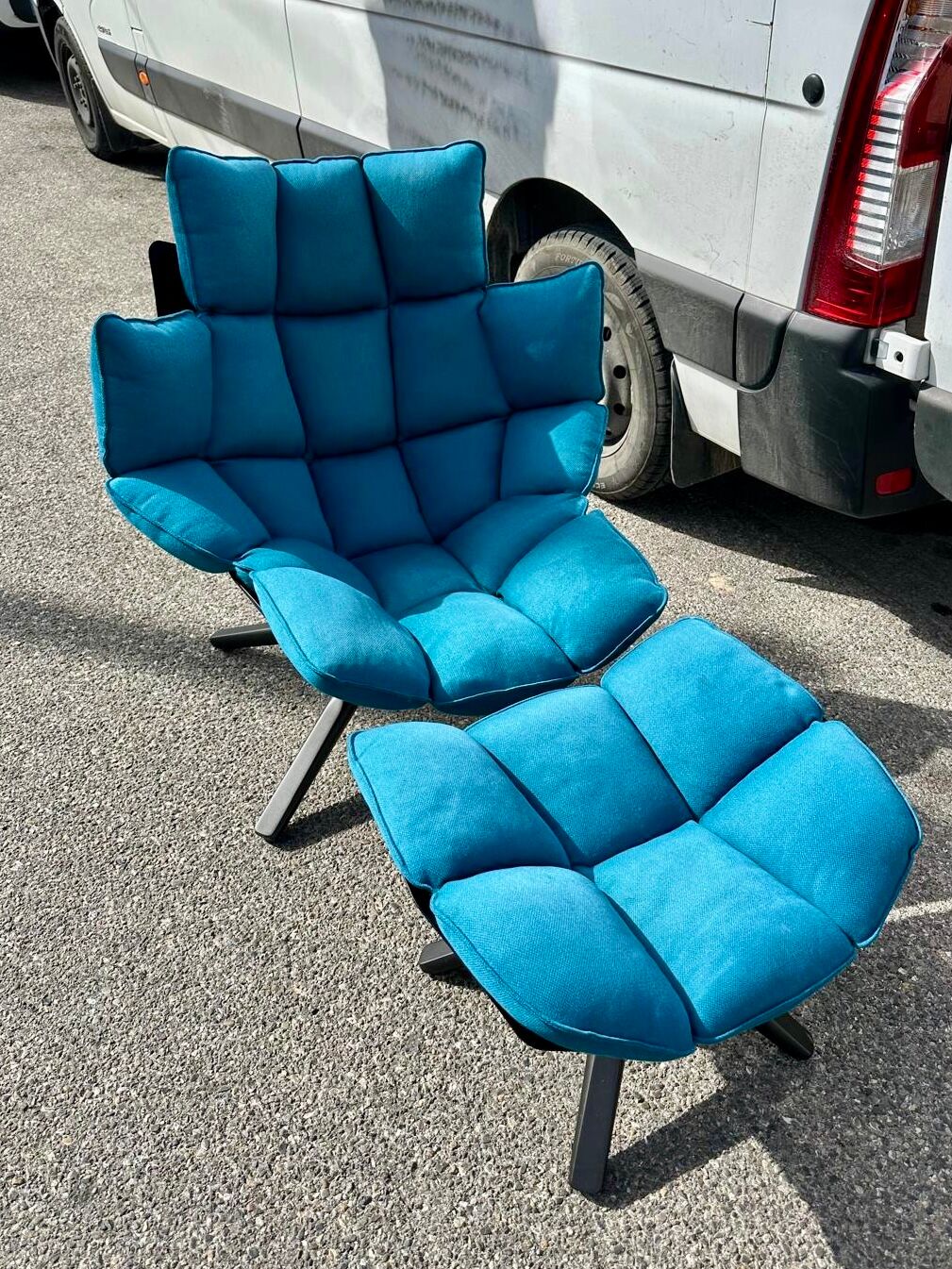B&B Italia HUSK swivel armchair + footrest