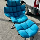 B&B Italia HUSK swivel armchair + footrest