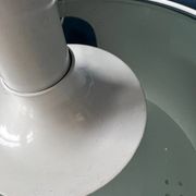 White Space Age table lamp Woja Holland with opal glass shade