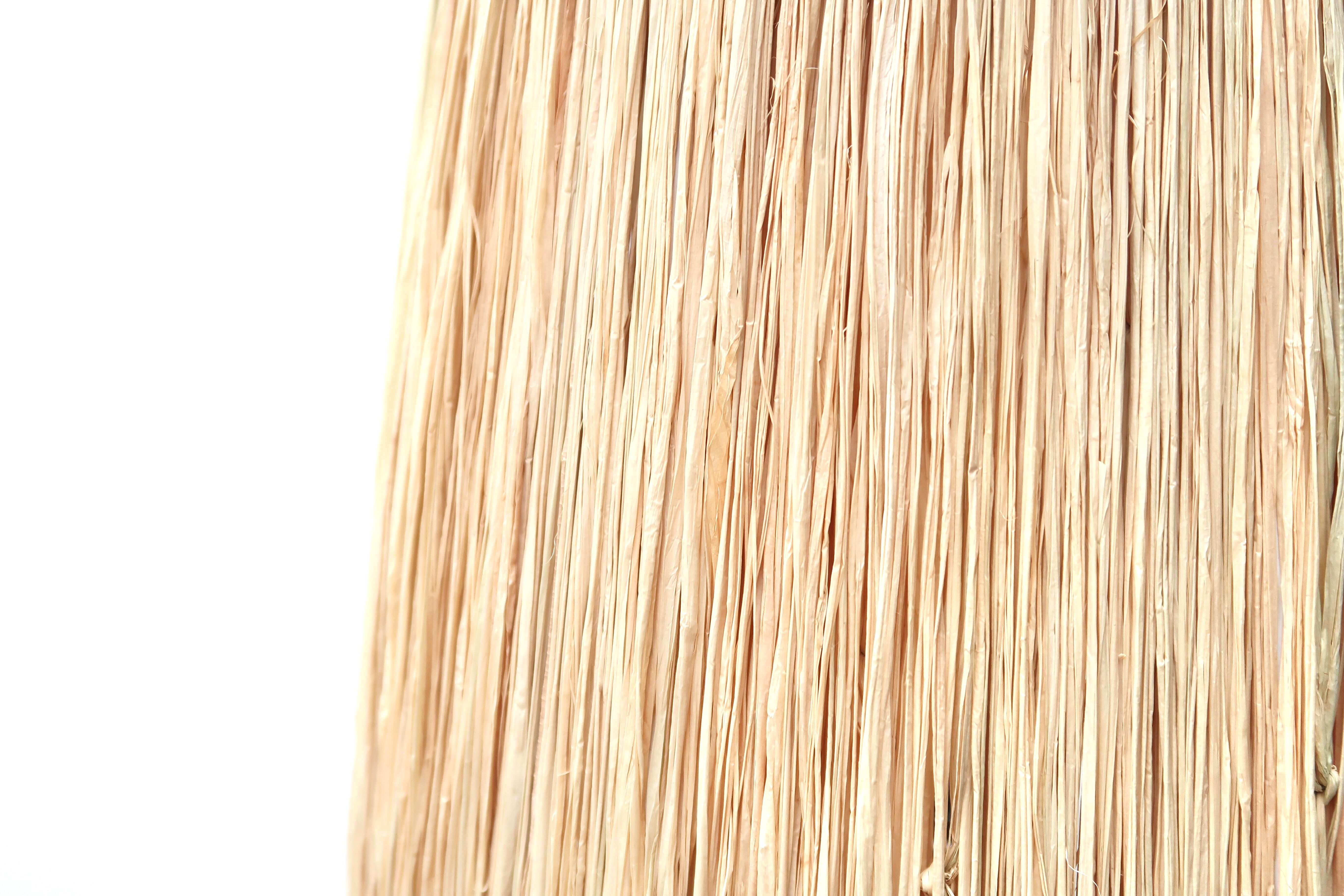 Ceramic lamp by Christian Muratore, raffia shade