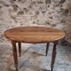 Antique drop-leaf table in French walnut – Oval table with folding extensions on both sides, late 19th century.