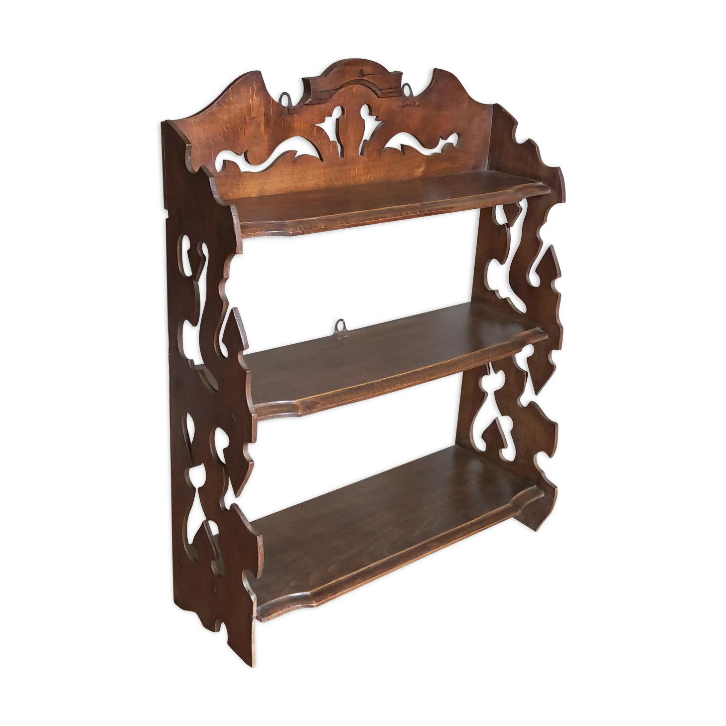 Old carved wooden wall shelf