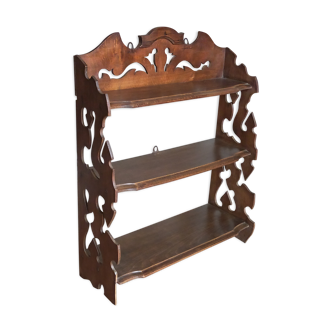 Étagère murale ancienne en bois découpé
