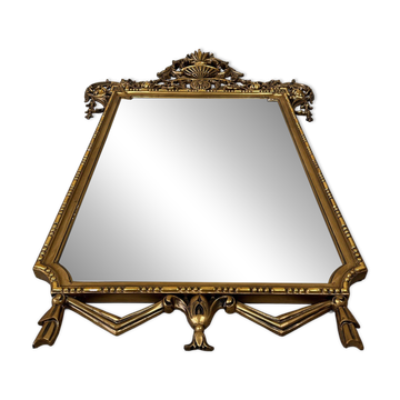 Grand miroir de cheminée doré – bois