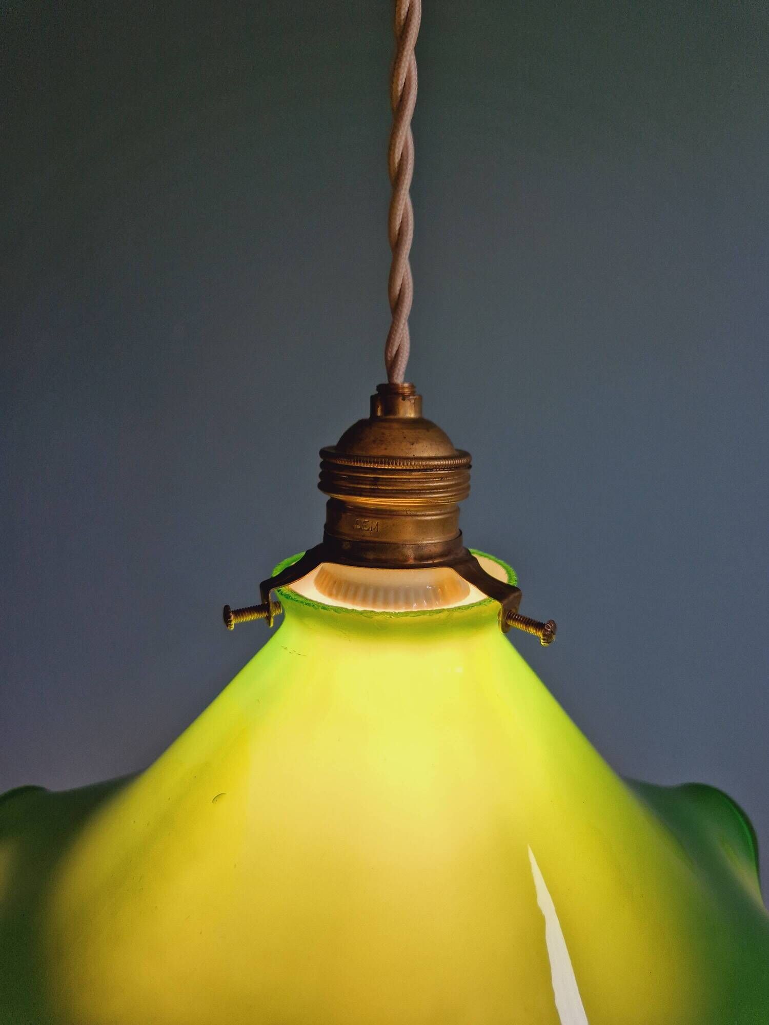 Vintage pendant light in opaline 1960s 1970s
