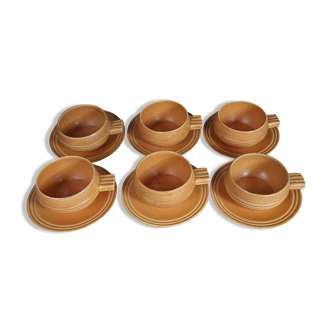 Set 6 cups of coffee or tea in earthenware Faïencerie nouvelle de Provence 60/70s
