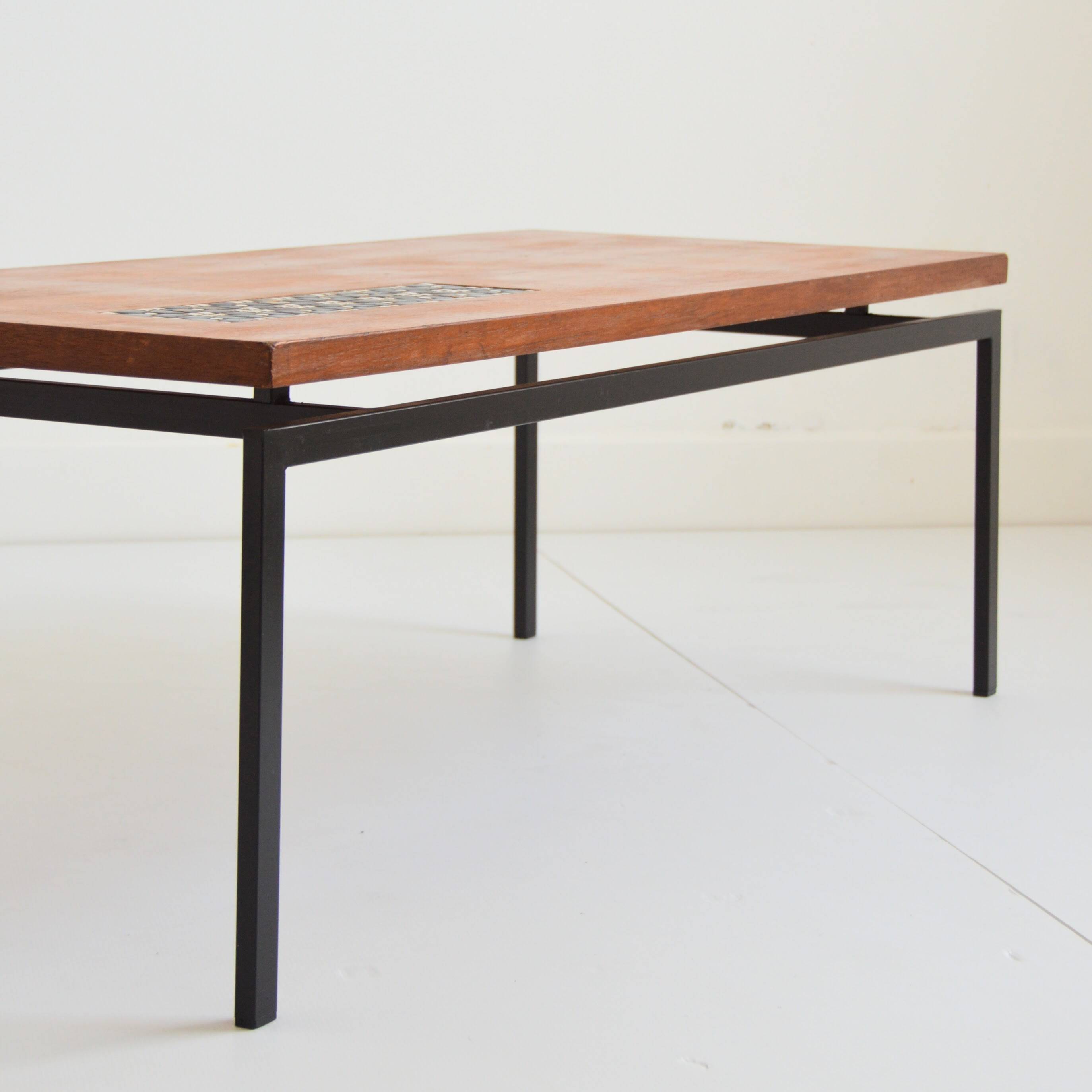 Table basse moderniste scandinave 1950 vintage