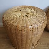 Wicker basket with lid