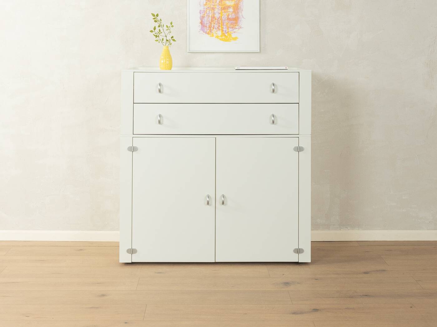 Interlübke vintage cabinet with metal hinges and minimalist handles