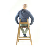 3 tabourets de bar vintage en bois et cuir, Tchécoslovaquie années 1950, ensemble de 3