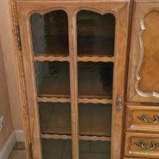 Wooden sideboard with 5 doors and 3 drawers, 2 glass doors.