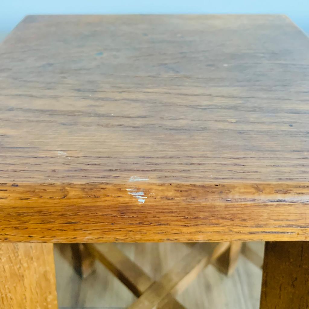 Set of 6 brutalist oak stools