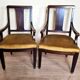 Pair of Louis XVI style mahogany office armchairs