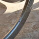 Oval glass and stainless steel table 70s