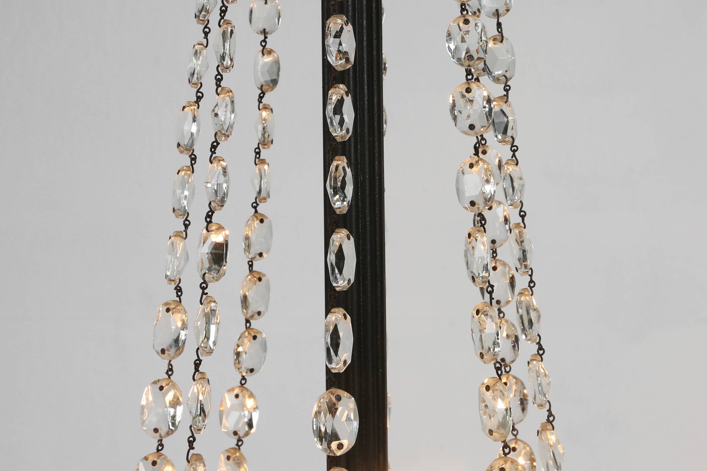 Impressive set of a large bronze Empire Chandelier with 2 wall lights, Belgium ca. 1950