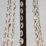 Impressive set of a large bronze Empire Chandelier with 2 wall lights, Belgium ca. 1950