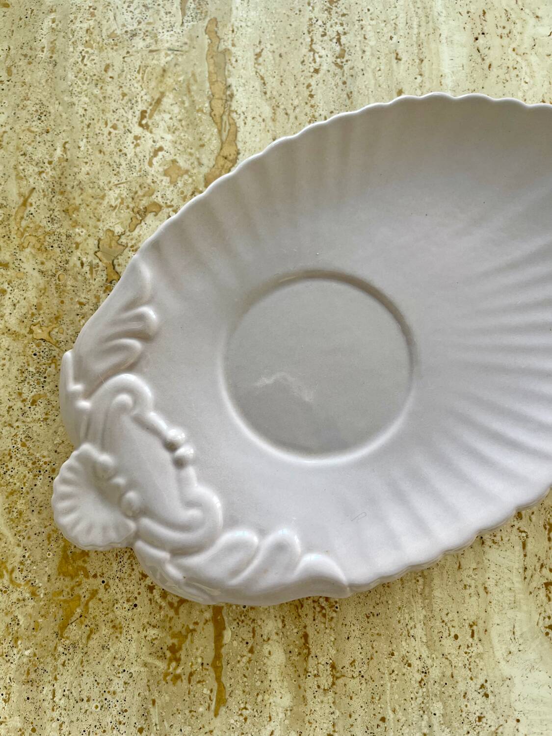 Quimper mauve earthenware dish