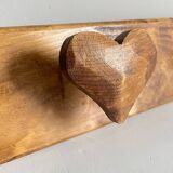 Vintage wooden heart coat rack