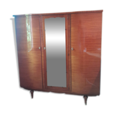 Grande armoire vintage années 50/60 en bois avec miroir