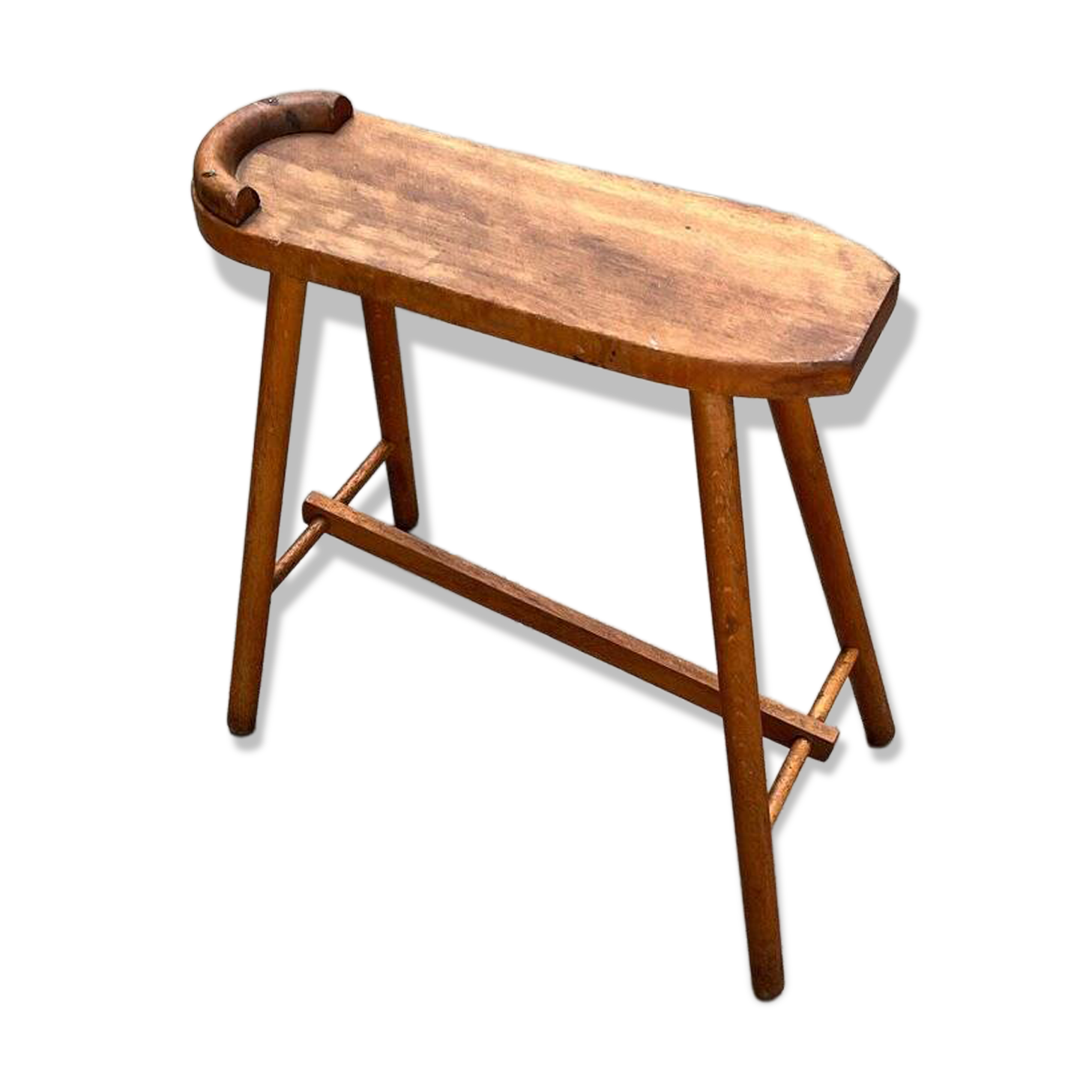 Vintage wooden shoe rack with grease, mid-century, 1950s.