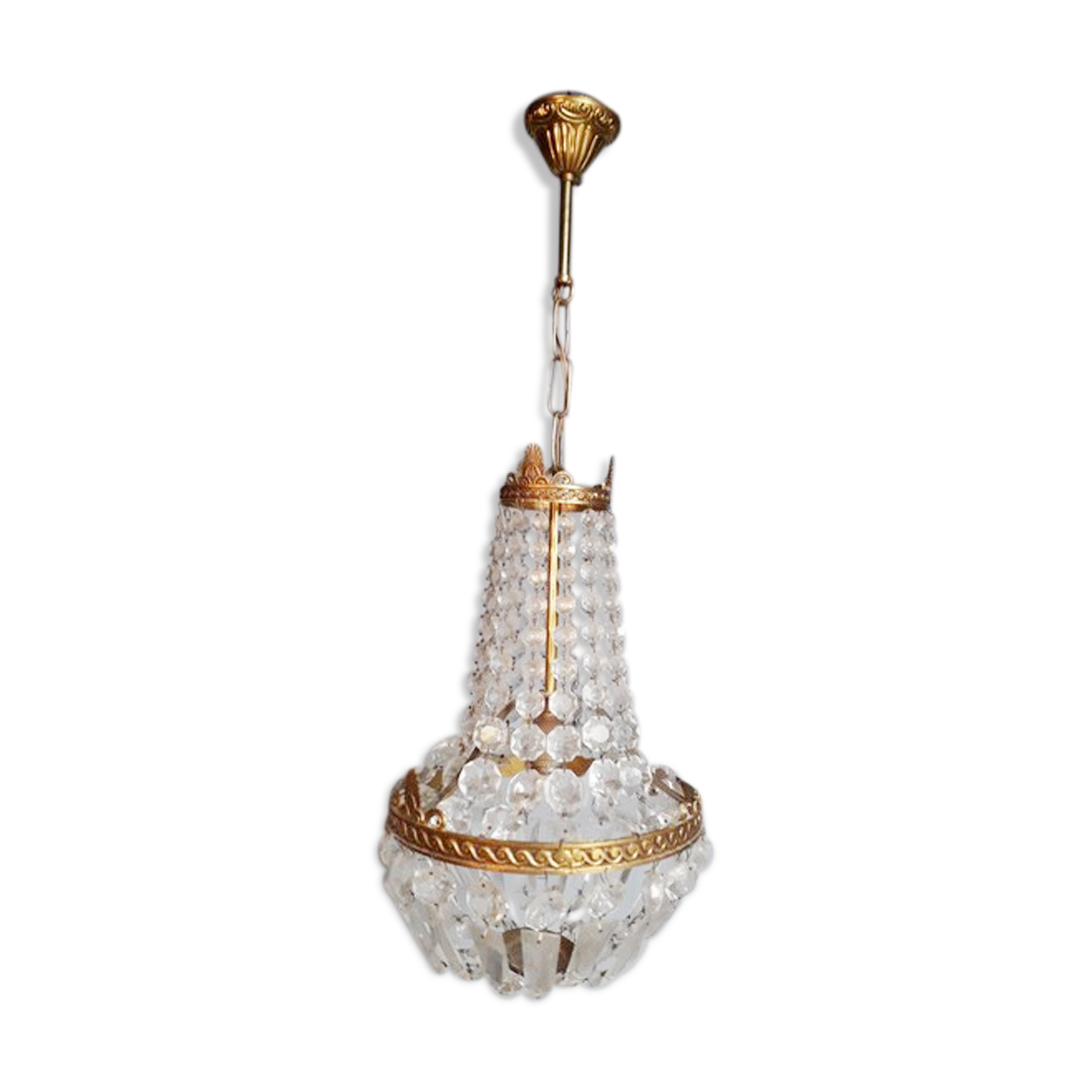 Lustre montgolfiere st Louis XVI bronze and stamps ep 1940