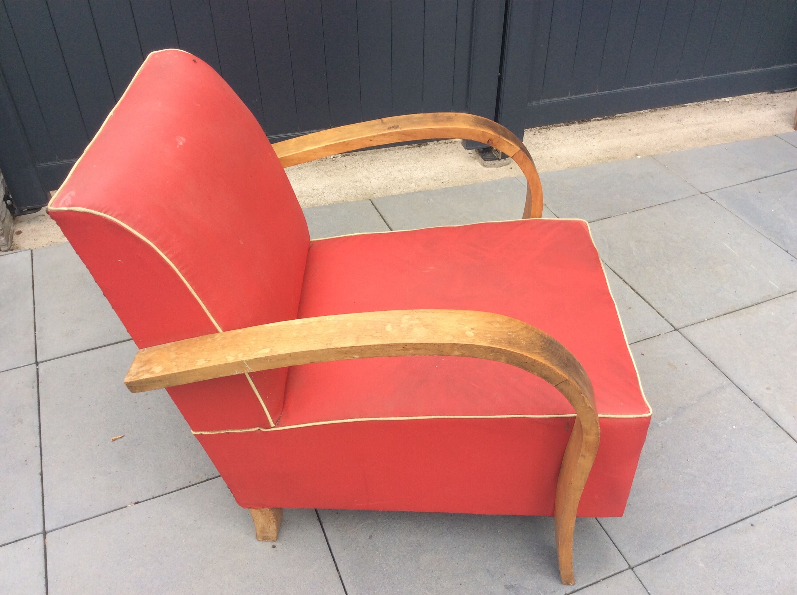 Chair art deco 1930 red skai said studio