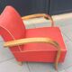 Fauteuil art deco 1930 skai rouge dit de studio