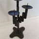 Brutalist Iron Textured Hand Forged Candleholder, Mid-century Modern, 1960s