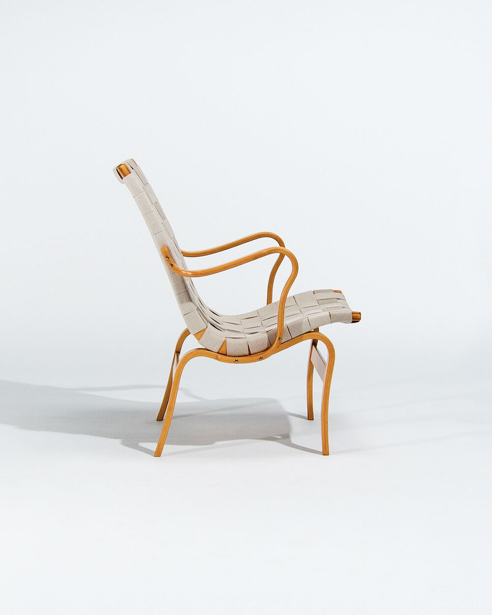 Bruno Mathsson Eva Armchairs in Beech & Linen, Mid Century Swedish Design 1960’s