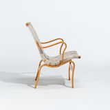 Bruno Mathsson Eva Armchairs in Beech & Linen, Mid Century Swedish Design 1960’s