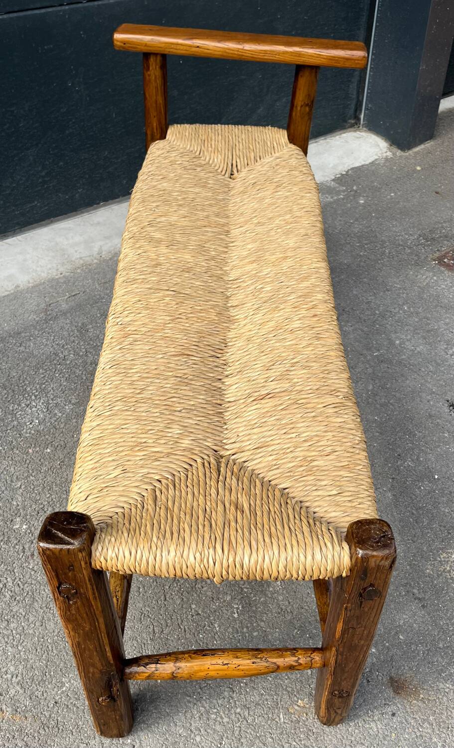 Straw bench from the 50s/60s