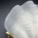 Shell wall light in gilded brass and frosted pressed glass Art Deco style