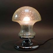Mid-Century Chrome and Glass Mushroom Table Lamp by Baum Leuchten, 1970s