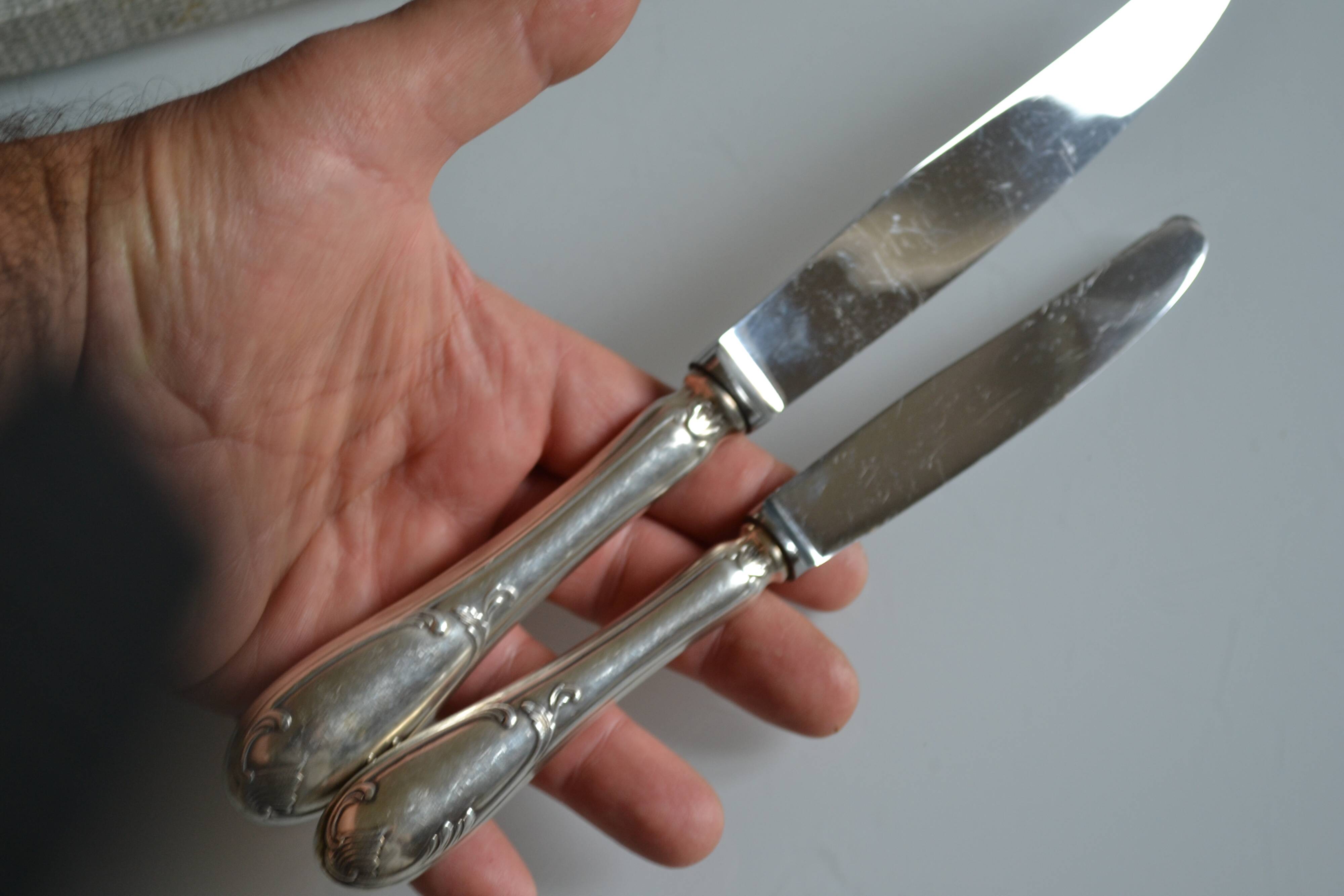 22 silver plated table and dessert knives by Cailar Bayard