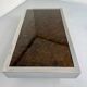 Italian coffee table in chromed metal and vintage brown glass top 70s
