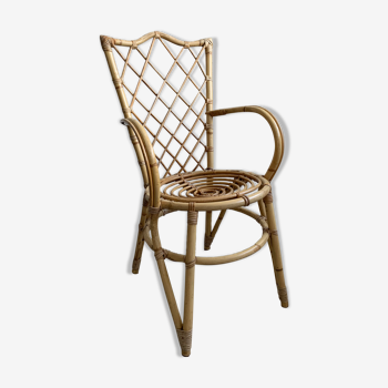 Louis Sognot vintage 1950s rattan chair